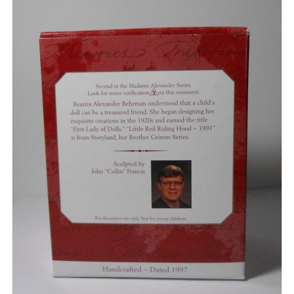 Hallmark Keepsake Ornament Madame Alexander Little Red Riding Hood 1997 Collecti - Picture 4 of 14